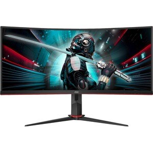 AOC CU34G2X 34" Class UW-QHD Ecrã curvo Monitor LCD para gaming - 21:9 - Preto - 86.4 cm (34") Viewable - Alinhamento vert