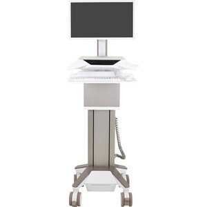 Chariot Informatique Médical Ergotron CareFit - Conforme aux normes TAA - Blanc, Gris vif