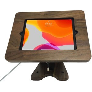 CTA Digital Wooden Security Kiosk Stand for iPad 10.2" 7th/ 8th/ 9th Gen - Up to 10.20" Screen Support - Walnut - Wood