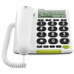 Doro PhoneEasy 312cs Standard Phone - Wall Mountable, Desktop - White - Speakerphone - Hearing Aid Compatible