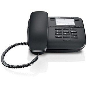 Gigaset DA310 Standard Phone - Black - Corded - Corded - 1 x Phone Line - 1 Simultaneous Calls - Hearing Aid Compatible