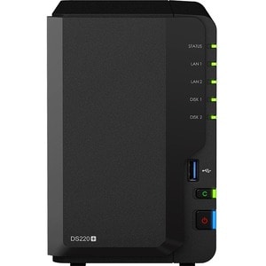 Synology DiskStation DS220+ 2 x Total Bays SAN/NAS Storage System Celeron J4025 Dual-core (2 Core) 2 GHz - 2 GB RAM - DDR4