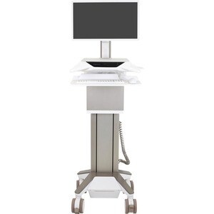 Ergotron CareFit Medical Cart - TAA Compliant - Push/Pull Handle - 17 kg Capacity - 4 Casters - 127 mm Caster Size - White