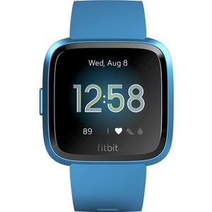 Fitbit Versa Lite Edition Smart Watch - Rectangular Case Shape - Marina Blue Body Color - Glass, Aluminium Body Material -