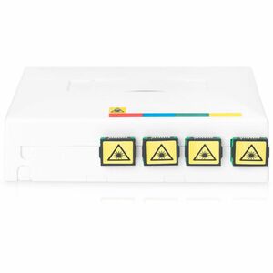 Digitus Montagegehäuse für Kabelkasten, Spleißkassette, Faseroptischer Koppler - Weiß - Polycarbonat, Acrylnitril-Butadien