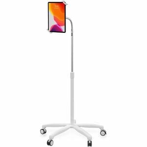 CTA Digital Heavy-Duty Medical Mobile Floor Stand for 7-13 Inch Tablets (White) - Up to 13" Screen Support - 65" Height - 