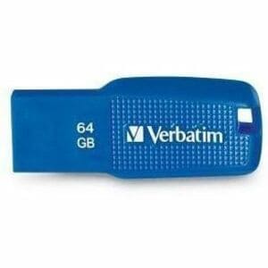 Verbatim 64GB Ergo USB 3.0 Flash Drive - Blue - The Verbatim Ergo USB drive features an ergonomic design for in-hand comfo