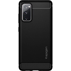 Spigen Rugged Armor Rugged Case for Samsung Galaxy S20 FE Smartphone - Textured With Carbon Fiber - Matte Black - Glossy, 