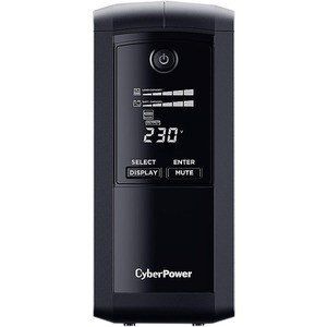 CyberPower Value Pro VP1000ELCD Line-interactive UPS - 1 kVA/550 W - Tower - AVR - 8 Hour Recharge - 1 Minute Stand-by - 2