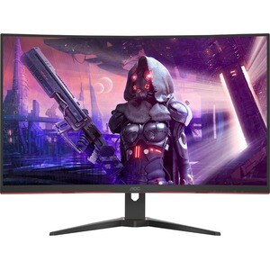 AOC CQ32G2SE 32" Class WQHD Curved Screen Gaming LCD Monitor - 16:9 - Black Red - 80 cm (31.5") Viewable - Vertical Alignm