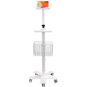 CTA Digital Medical Mobile Floor Stand with Small Enclosure - Up to 8" Screen Support - 61" Height x 14.50" Width x 13" De