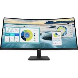 HP P34HC G4 34" Class WQHD Curved Screen LCD Monitor - 21:9 - Black - 34" Viewable - Vertical Alignment (VA) - Edge LED Ba