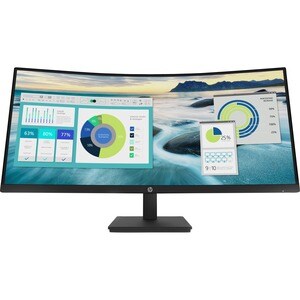 HP P34hc G4 34"" Class WQHD Curved Screen LCD Monitor - 21:9 - Black - 34"" Viewable - Vertical Alignment (VA) - LED Backl
