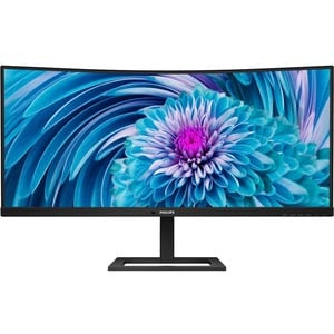 Philips 346E2CUAE 34" Class WQHD Curved Screen LCD Monitor - 21:9 - Textured Black - 86.4 cm (34") Viewable - Vertical Ali