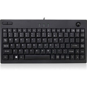 Adesso AKB-310UB Keyboard - Cable Connectivity - USB Interface - Trackball - English (US) - Black - Membrane Keyswitch - 1