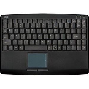 Adesso SlimTouch AKB-410UB Keyboard - Compact - Cable Connectivity - USB Interface - TouchPad - English (US) - Black - Mem