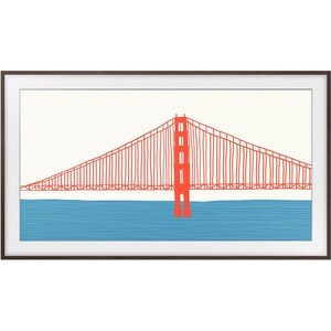 Samsung (2021) 50" The Frame Customizable Bezel - Modern Brown - 44.39" x 25.60" Frame Size - Rectangle - Landscape - Magn