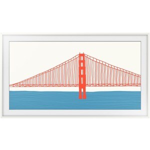 Samsung (2021) 55" The Frame Customizable Bezel - Modern White - 48.86" x 28.12" Frame Size - Rectangle - Landscape - Magn