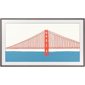 Samsung (2021) 55" The Frame Customizable Bezel - Modern Brown - 48.86" x 28.12" Frame Size - Rectangle - Landscape - Magn