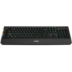 Belkin Rugged Keyboard - Cable Connectivity - USB Interface - Black - TAA Compliant - Mechanical Keyswitch - KVM Switch
