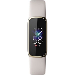 Fitbit Luxe Smart Band - Rectangular Case Shape - Lunar White, Soft Gold Stainless Steel Body Color - Stainless Steel Case