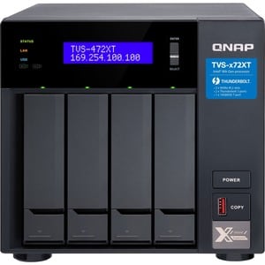 QNAP TVS-472XT-i3-4G 4 x Total Bays SAN/NAS/DAS Storage System - 5 GB Flash Memory Capacity - Intel Core i3 - 4 GB RAM - D