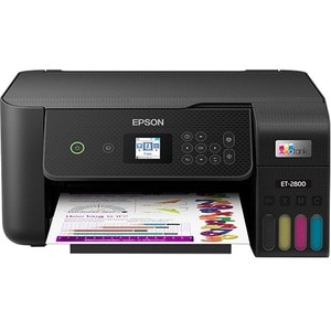 Epson EcoTank ET-2800 Wireless Inkjet Multifunction Printer-Color-Black-Copier/Scanner-5760x1440 Print-120 sheets Input-Co