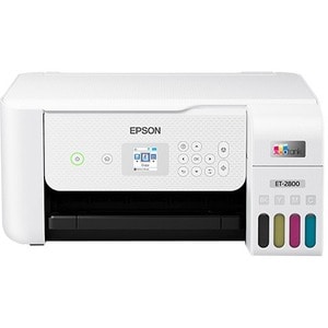 Epson EcoTank ET-2800 Inkjet Multifunction Printer-Color-Copier/Scanner-5760x1440 Print-120 sheets Input-Color Scanner-120