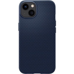 Spigen Liquid Air Case for Apple iPhone 13 Smartphone - Geometric Pattern - Navy Blue - OEM - Matte - Shock Absorbing, Dro