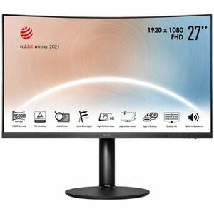 MSI Modern MD271CP 27" Class Full HD Curved Screen LED Monitor - 16:9 - Black - 68.6 cm (27") Viewable - Vertical Alignmen