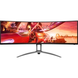 AOC AGON AG493UCX2 49" Class Dual Quad HD (DQHD) Curved Screen Gaming LCD Monitor - 32:9 - Textured Black - 124 cm (48.8")