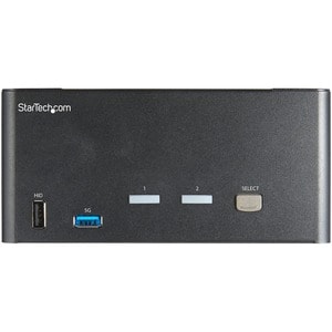 StarTech.com KVM Switchbox - TAA Compliant - 2 Computer(s) - 1 Local User(s) - 8 x USB - 9 x DisplayPort - Desktop