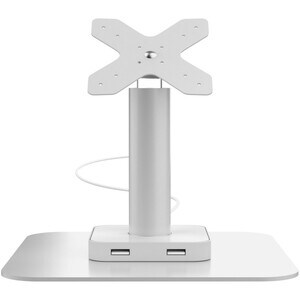 CTA Digital VESA Compatible Desk Mount with USB Ports and Cable Routing (White) - 75 x 75, 100 x 100 - VESA Mount Compatib