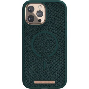 Funda Njord - para Apple iPhone 13 Pro Max Smartphone - Verde - Liso - Resistente a Caídas - Cuero de salmón, Microfibra