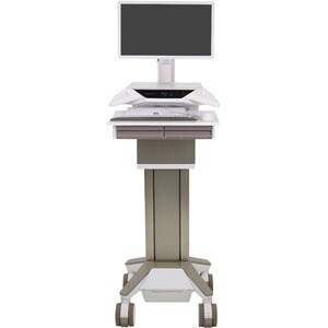 Carrello medico Ergotron CareFit - TAA Conforme - 2 Cassetto - Premi/Tira Maniglia - 17,01 kg Capacità - 4 Casters - 127 m