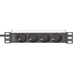 Digitus 10" Steckdosenleiste mit Aluminiumprofil, 4-fach Schutzkontaktsteckdose. PDU-Typen: Standard, Rack-Kapazität: 0U/1