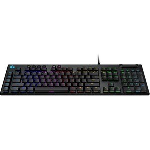 Logitech G G813 游戏键盘 - 电缆 连接 - USB 接口 - 英文 - 黑 - 机械 按键开关 - G 键, 可调亮度, 轮廓, 游戏模式, 多媒体, 音量控制 热键 - PC, Mac
