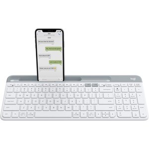 Logitech K580 键盘 - 无线 连接 - 英文（美国） - 白 - Bluetooth/RF - 10 m - 2.40 GHz - 手机, 台式计算机 - PC, Mac - AAA 支持的电池尺寸