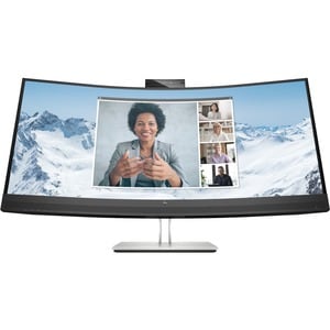 HP E34m G4 34" Class Webcam WQHD Curved Screen LCD Monitor - 21:9 - Black - 34" Viewable - Vertical Alignment (VA) - LED B