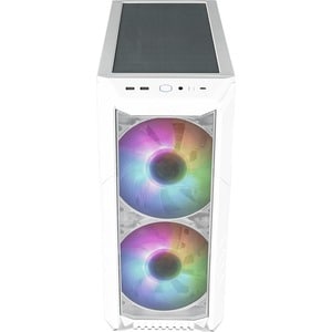 Cooler Master HAF 500 Computer Case - Mid-tower - White - Steel, Mesh, Plastic, Tempered Glass - 4 x Bay - 4 x 7.87" , 4.7