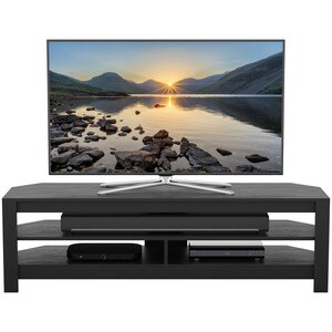 AVF CA140BO-A: Calibre 55 inch Black Oak Effect TV Stand - Up to 65" Screen Support - 88.18 lb Load Capacity - 3 x Shelf(v