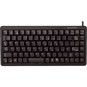 CHERRY Ultraslim G84-4100 Keyboard - Cable Connectivity - PS/2, USB 2.0 Interface - Black - Mechanical Keyswitch