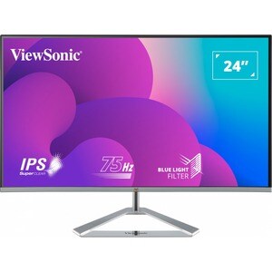 ViewSonic VX2476-SMH 24" Class Full HD LCD Monitor - 16:9 - Black, Silver - 60.5 cm (23.8") Viewable - SuperClear IPS - WL