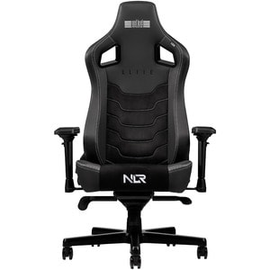 Next Level Racing Elite Gaming Chair Black Leather & Suede Edition - For Game - Leather, Aluminum, Suede, PU Leather - Black