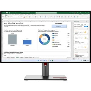 Lenovo ThinkVision P27h-30 27" Class WQHD LCD Monitor - 16:9 - 27" Viewable - In-plane Switching (IPS) Technology - WLED B