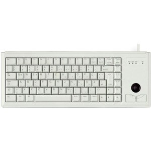 CHERRY Ultraslim G84-4420 Keyboard - Cable Connectivity - USB Interface - Trackball - English (US) - Light Grey - TAA Comp