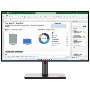 Monitor LED Lenovo ThinkVision P27h-30 27" (68.6cm) Class WQHD - 16:9 - Negro oscuro - 27" (68.6cm) Viewable - Tecnología 