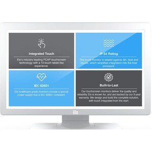 Elo 2203LM 22" Class Monitor LCD tátil - 16:9 - 14 ms - 54.6 cm (21.5") Viewable - Capacitiva projectada - 10 Point(s) Ecr