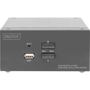 Digitus DS DS-12862 KVM-Switchbox - 2 Computer - 1 Lokaler Benutzer(n) - 3840 x 2160 - Netzwerk (RJ-45) - 5 x USB - USB 2.