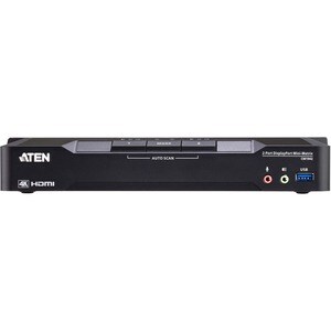 ATEN 2-Port 4K DisplayPort Dual Display Mini-Matrix Boundless KVM Switch - 2 Computer(s) - 1 Local User(s) - 4096 x 2160 -